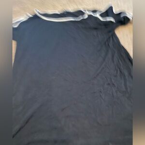 Black T-Shirt with White Stripes